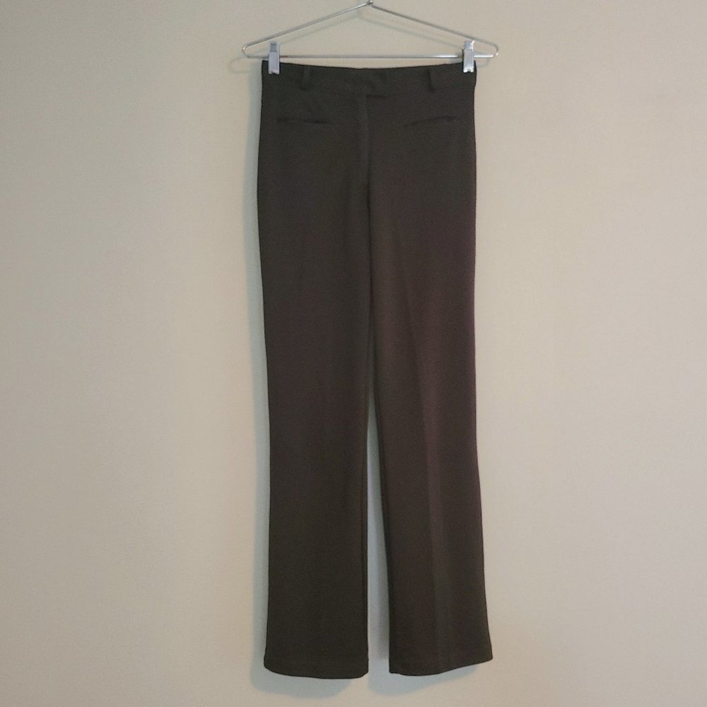 Max Studio Dark Brown Mid Rise Straight Leg Pants Trousers Slacks